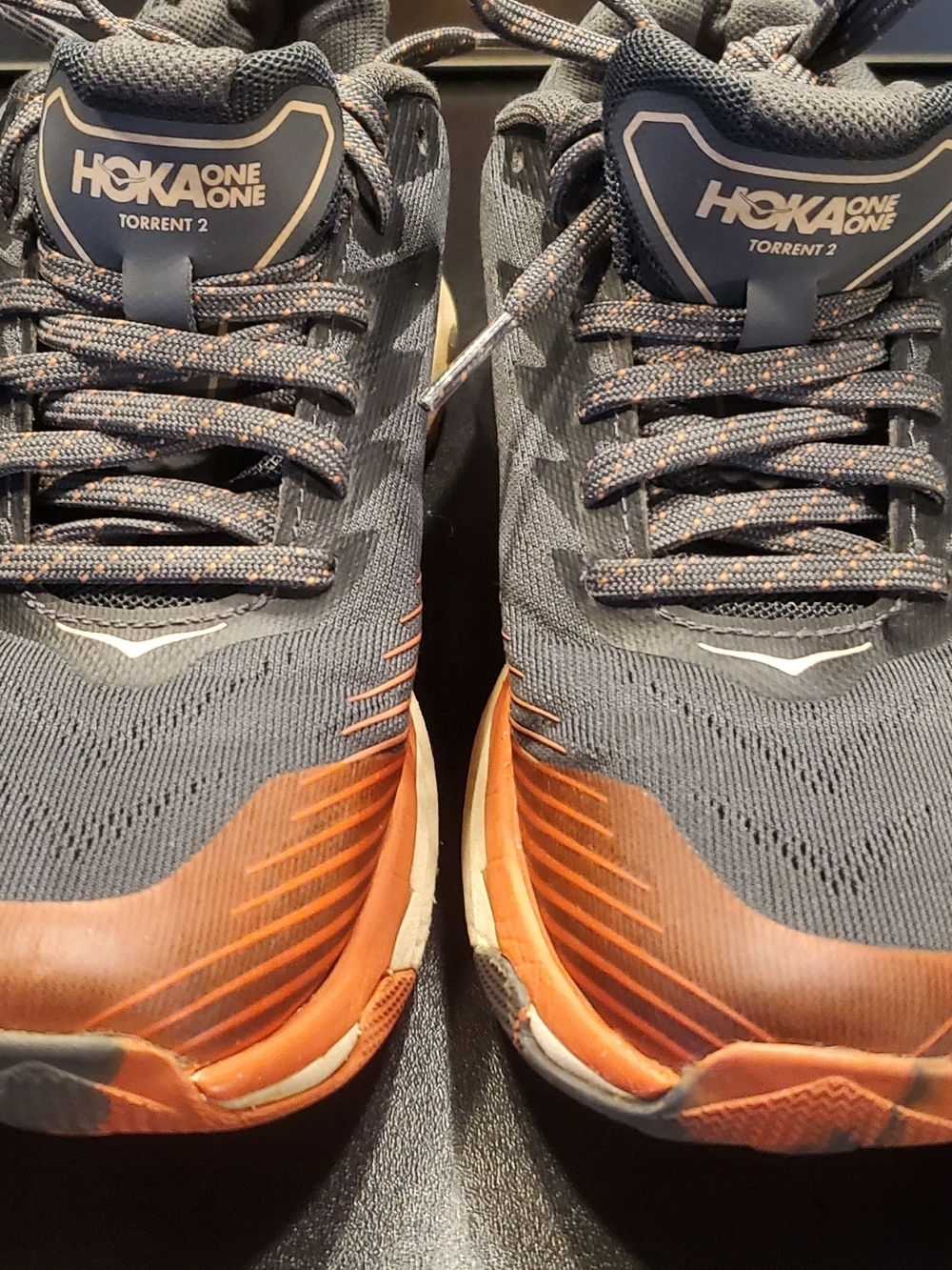 HOKA Torrent 2 Gray And Orange Size 7 Running Shoes